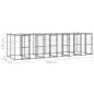 vidaXL Perrera de exterior de acero con techo 14,52 m²
