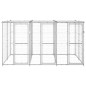 vidaXL Perrera de exterior de acero con techo 7,26 m²