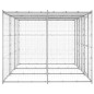 vidaXL Perrera de exterior de acero con techo 7,26 m²