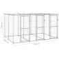 vidaXL Perrera de exterior de acero con techo 7,26 m²