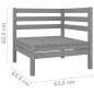 vidaXL Sofá de jardín 2 plazas madera maciza pino gris vidaXL Sofá de jardín 2 plazas madera maciza pino gris