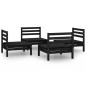 vidaXL Juego de muebles de jardín 4 pzas madera maciza de pino negro vidaXL Juego de muebles de jardín 4 pzas madera maciza de pino negro