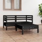 vidaXL Juego de muebles de jardín 3 pzas madera de pino maciza negro vidaXL Juego de muebles de jardín 3 pzas madera de pino maciza negro