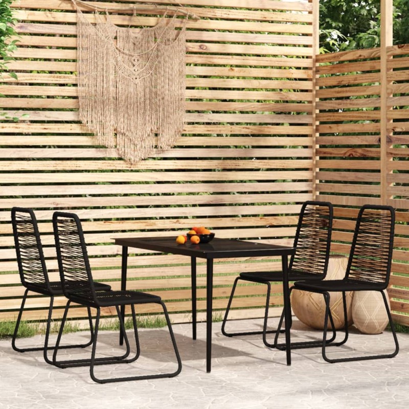 vidaXL Juego de comedor para jardín 5 piezas negro vidaXL Juego de comedor para jardín 5 piezas negro