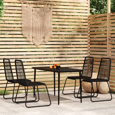 vidaXL Juego de comedor para jardín 5 piezas negro