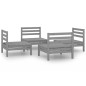 vidaXL Juego de muebles de jardín 4 piezas madera maciza de pino gris 