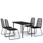 vidaXL Juego de comedor para jardín 5 piezas negro vidaXL Juego de comedor para jardín 5 piezas negro