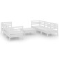 vidaXL Juego de muebles de jardín 7 piezas madera maciza pino blanco vidaXL Juego de muebles de jardín 7 piezas madera maciza pino blanco