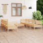 vidaXL Juego de muebles de jardín 9 piezas madera maciza de pino