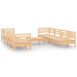 vidaXL Juego de muebles de jardín 9 piezas madera maciza de pino