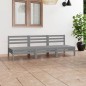 vidaXL Juego de muebles de jardín 3 piezas madera maciza de pino gris vidaXL Juego de muebles de jardín 3 piezas madera maciza de pino gris