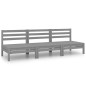 vidaXL Juego de muebles de jardín 3 piezas madera maciza de pino gris vidaXL Juego de muebles de jardín 3 piezas madera maciza de pino gris