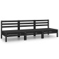 vidaXL Juego de muebles de jardín 3 pzas madera de pino maciza negro vidaXL Juego de muebles de jardín 3 pzas madera de pino maciza negro
