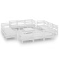 vidaXL Juego de muebles de jardín 13 piezas madera maciza pino blanco