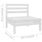 vidaXL Juego de muebles de jardín 13 piezas madera maciza pino blanco