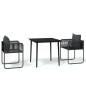 vidaXL Juego de comedor para jardín 3 piezas negro vidaXL Juego de comedor para jardín 3 piezas negro