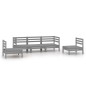 vidaXL Juego de muebles de jardín 5 piezas madera maciza de pino gris