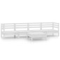 vidaXL Juego de muebles de jardín 5 piezas madera maciza pino blanco vidaXL Juego de muebles de jardín 5 piezas madera maciza pino blanco