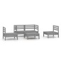 vidaXL Juego de muebles de jardín 5 piezas madera maciza de pino gris