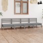 vidaXL Juego de muebles de jardín 4 piezas madera maciza de pino gris