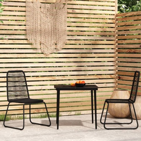 vidaXL Juego de comedor para jardín 3 piezas negro