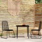 vidaXL Juego de comedor para jardín 3 piezas negro