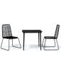 vidaXL Juego de comedor para jardín 3 piezas negro