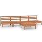 vidaXL Juego muebles de jardín 5 pzas madera maciza pino marrón miel vidaXL Juego muebles de jardín 5 pzas madera maciza pino marrón miel