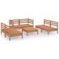 vidaXL Juego muebles de jardín 7 pzas madera maciza pino marrón miel vidaXL Juego muebles de jardín 7 pzas madera maciza pino marrón miel
