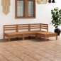 vidaXL Juego muebles de jardín 4 pzas madera maciza pino marrón miel vidaXL Juego muebles de jardín 4 pzas madera maciza pino marrón miel