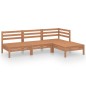 vidaXL Juego muebles de jardín 4 pzas madera maciza pino marrón miel vidaXL Juego muebles de jardín 4 pzas madera maciza pino marrón miel