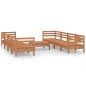 vidaXL Juego muebles de jardín 9 pzas madera maciza pino marrón miel vidaXL Juego muebles de jardín 9 pzas madera maciza pino marrón miel
