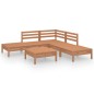 vidaXL Juego muebles de jardín 6 pzas madera maciza pino marrón miel vidaXL Juego muebles de jardín 6 pzas madera maciza pino marrón miel