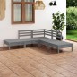 vidaXL Juego de muebles de jardín 5 piezas madera maciza de pino gris vidaXL Juego de muebles de jardín 5 piezas madera maciza de pino gris
