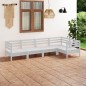 vidaXL Juego de muebles de jardín 5 piezas madera maciza pino blanco vidaXL Juego de muebles de jardín 5 piezas madera maciza pino blanco