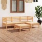 vidaXL Juego de muebles de jardín 5 piezas madera maciza pino vidaXL Juego de muebles de jardín 5 piezas madera maciza pino