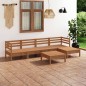 vidaXL Juego muebles de jardín 6 pzas madera maciza pino marrón miel