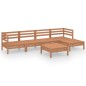vidaXL Juego muebles de jardín 6 pzas madera maciza pino marrón miel