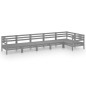 vidaXL Juego de muebles de jardín 6 piezas madera maciza de pino gris vidaXL Juego de muebles de jardín 6 piezas madera maciza de pino gris