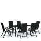 vidaXL Juego de comedor para jardín 7 piezas negro vidaXL Juego de comedor para jardín 7 piezas negro