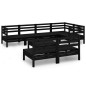 vidaXL Juego de muebles de jardín 8 pzas madera maciza de pino negro