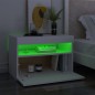 vidaXL Mesita de noche luces LED 2 uds contrachapada blanco 60x35x40cm vidaXL Mesita de noche luces LED 2 uds contrachapada blanco 60x35x40cm