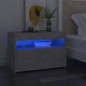vidaXL Mesita de noche con LED contrachapada gris hormigón 60x35x40 cm vidaXL Mesita de noche con LED contrachapada gris hormigón 60x35x40 cm