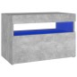 vidaXL Mesita de noche con LED contrachapada gris hormigón 60x35x40 cm vidaXL Mesita de noche con LED contrachapada gris hormigón 60x35x40 cm
