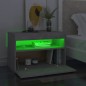 vidaXL Mesita de noche con LED contrachapada gris hormigón 60x35x40 cm vidaXL Mesita de noche con LED contrachapada gris hormigón 60x35x40 cm