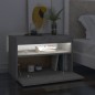 vidaXL Mesita de noche con LED contrachapada gris hormigón 60x35x40 cm vidaXL Mesita de noche con LED contrachapada gris hormigón 60x35x40 cm