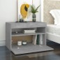 vidaXL Mesita de noche con LED contrachapada gris hormigón 60x35x40 cm vidaXL Mesita de noche con LED contrachapada gris hormigón 60x35x40 cm