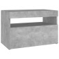 vidaXL Mesita de noche con LED contrachapada gris hormigón 60x35x40 cm vidaXL Mesita de noche con LED contrachapada gris hormigón 60x35x40 cm