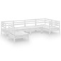vidaXL Juego de muebles de jardín 6 piezas madera maciza pino blanco vidaXL Juego de muebles de jardín 6 piezas madera maciza pino blanco