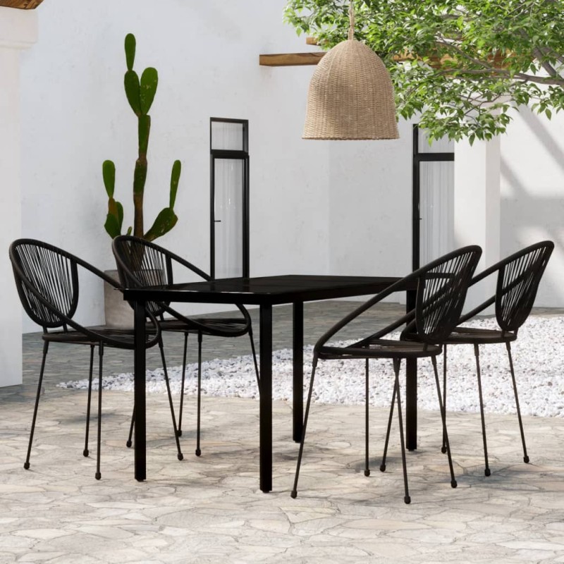 vidaXL Juego de comedor para jardín 5 piezas negro vidaXL Juego de comedor para jardín 5 piezas negro